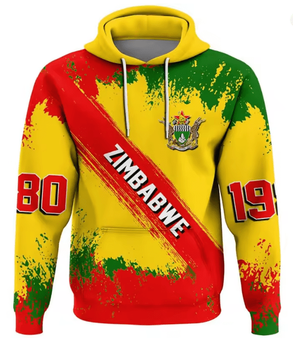 Zimbabwe Flag Map Graphic Sweatshirts, National Emblem Hoodie For Men, Hoody Casual Male Tracksuit